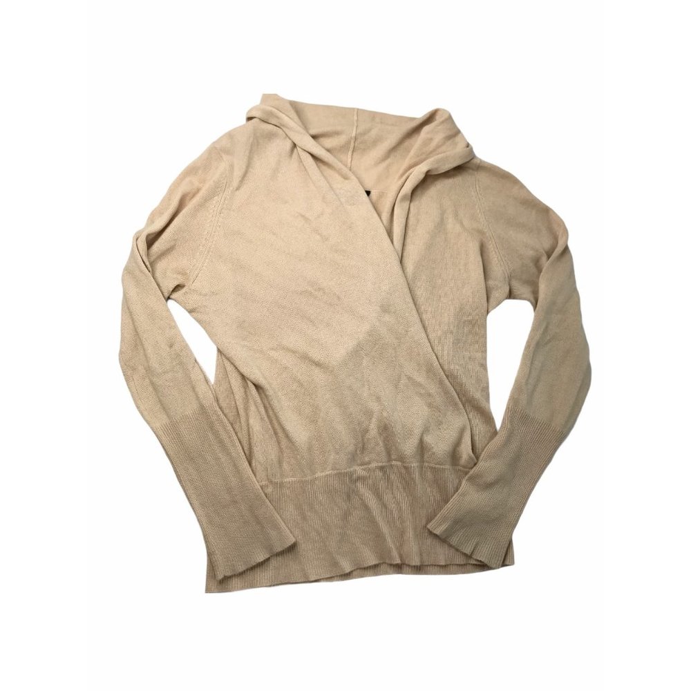 BCBG Max Azria Sweater Cowl Shawl Neck Draped. Tan - Picture 2 of 8